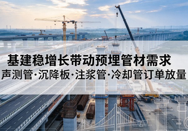 屯溪基建稳增长带动预埋监测管材需求，声测管、沉降板、注浆管订单持续放量
